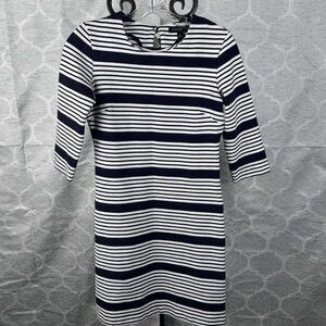 Banana Republic Navy & White Striped Sheath Dress Size 0